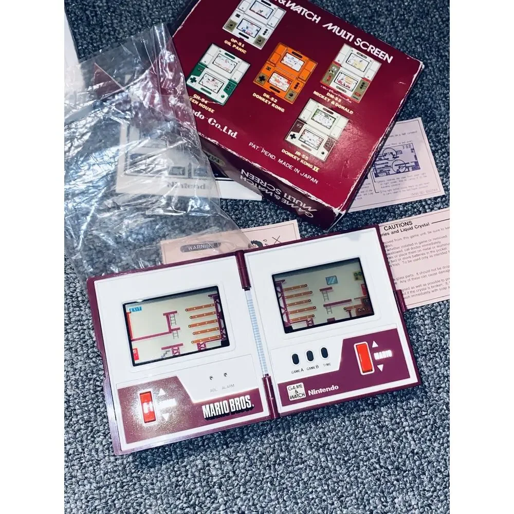 READ Vintage Nintendo Game and Watch Multi Screen Mario Bros. 1983 W/ Box & Ins